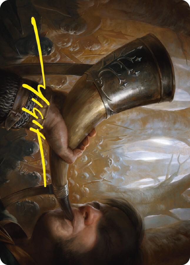 Horn of Gondor Art Card (Gold-Stamped Signature) (29) [Universes Beyond: The Lord of the Rings: Tales of Middle-earth Art Series]