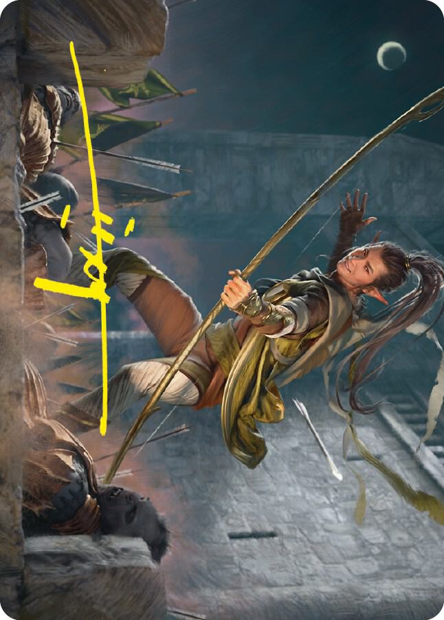 Legolas, Counter of Kills Art Card (Gold-Stamped Signature) (17) [Universes Beyond: The Lord of the Rings: Tales of Middle-earth Art Series]