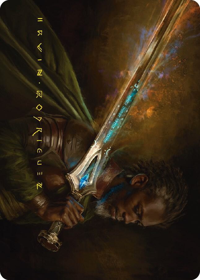 Anduril, Flame of the West Art Card (Gold-Stamped Signature) (28) [Universes Beyond: The Lord of the Rings: Tales of Middle-earth Art Series]