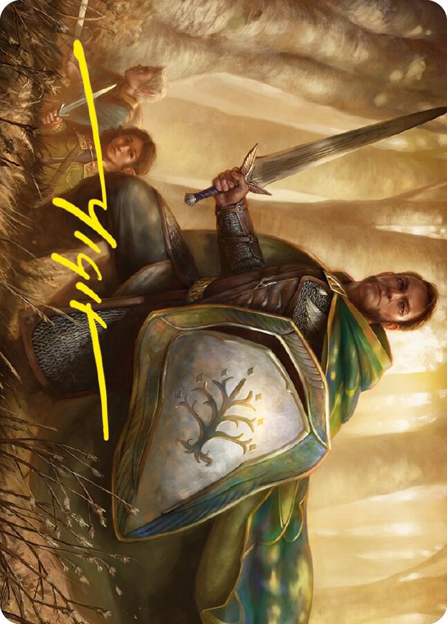 Boromir, Warden of the Tower Art Card (Gold-Stamped Signature) (1) [Universes Beyond: The Lord of the Rings: Tales of Middle-earth Art Series]