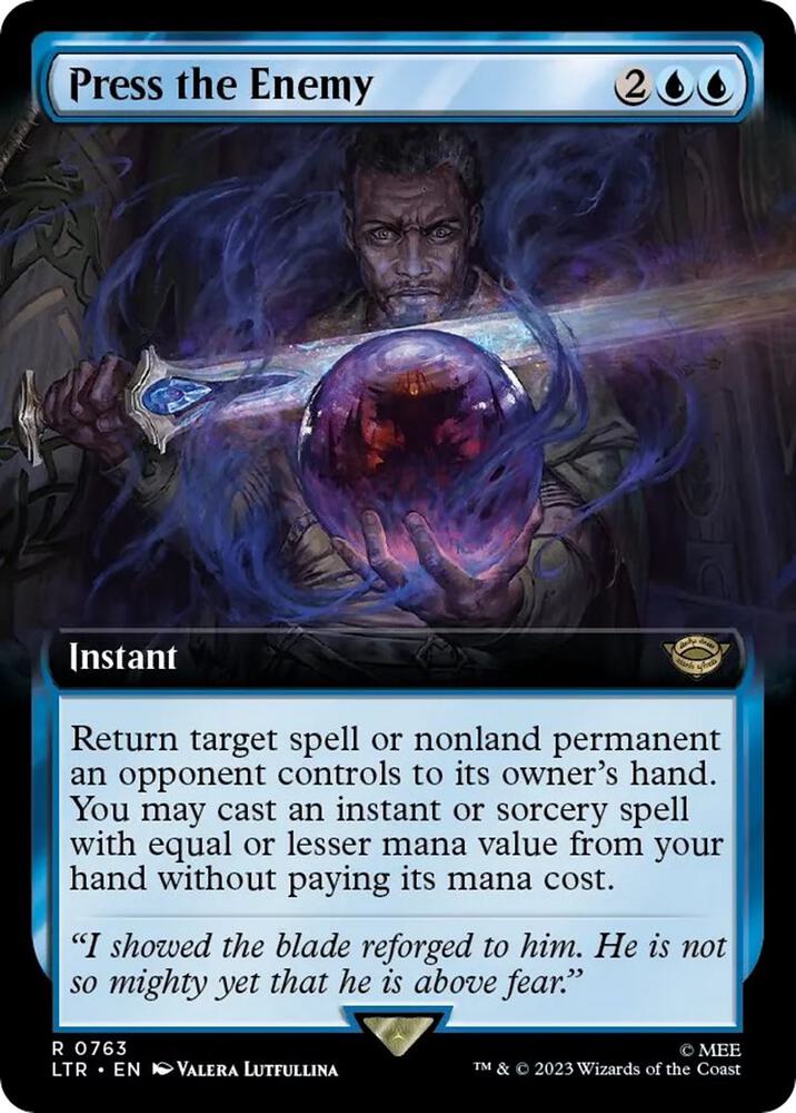 Press the Enemy (Extended Art) (Surge Foil) (763) [The Lord of the Rings: Tales of Middle-earth] [Extended Art]