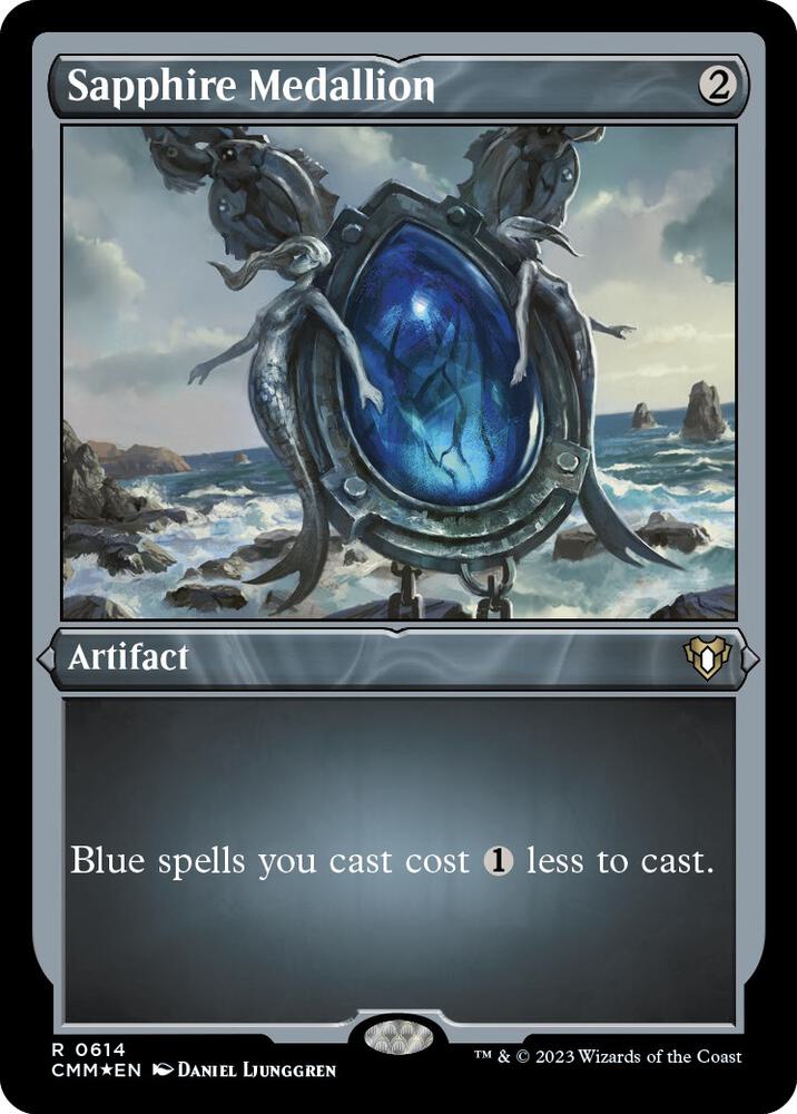 Sapphire Medallion (Foil Etched) (614) [Commander Masters]