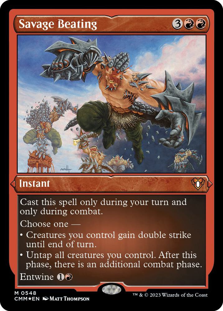 Savage Beating (Foil Etched) (548) [Commander Masters]