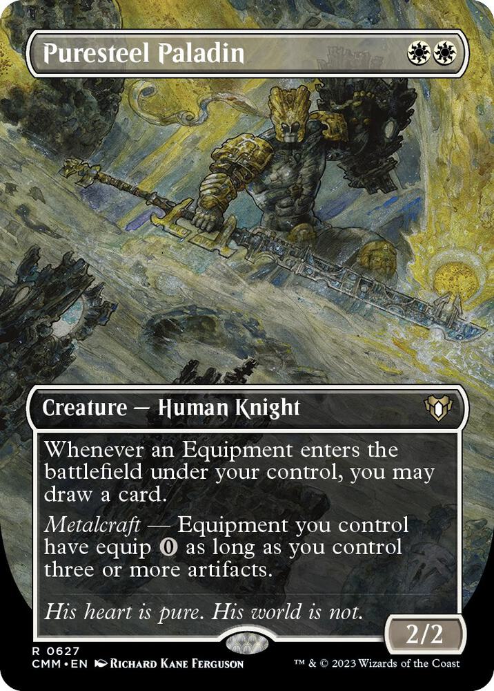 Puresteel Paladin (Borderless) (627) [Commander Masters] [Borderless]