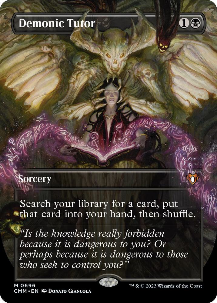 Demonic Tutor (Borderless) (696) [Commander Masters] [Borderless]
