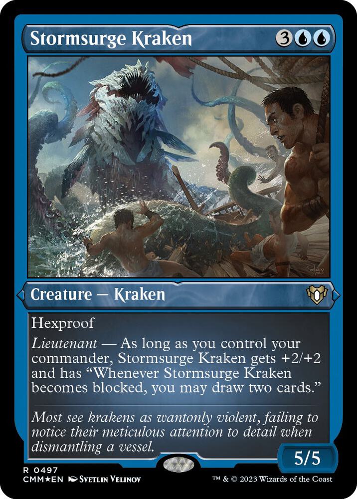 Stormsurge Kraken (Foil Etched) (497) [Commander Masters]