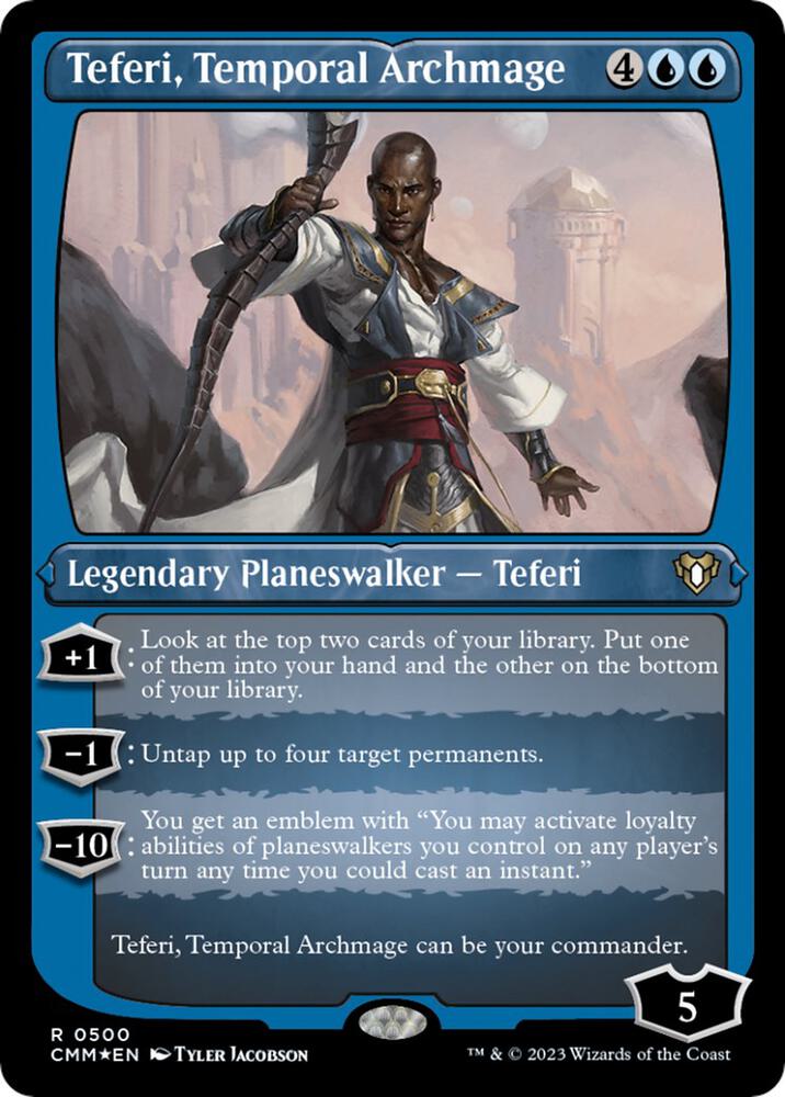 Teferi, Temporal Archmage (Foil Etched) (500) [Commander Masters]