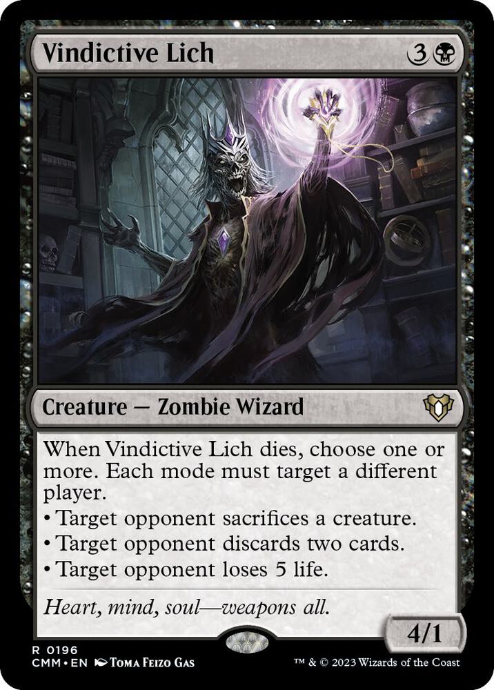 Vindictive Lich (196) [Commander Masters]