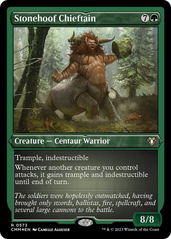 Stonehoof Chieftain (Foil Etched) (573) [Commander Masters]