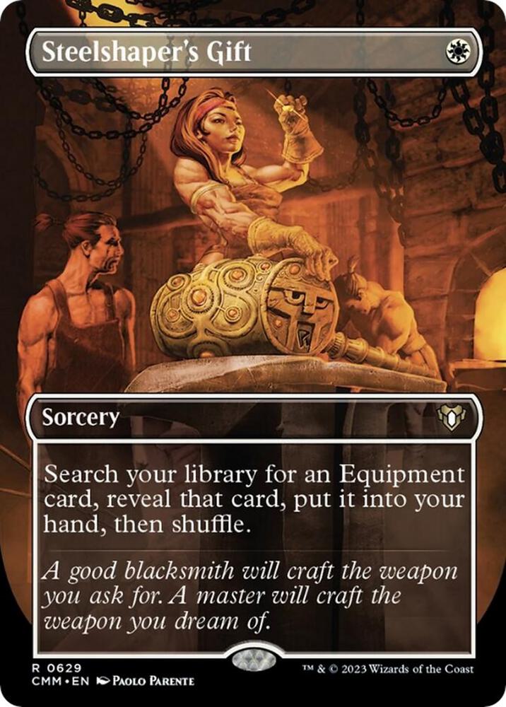 Steelshaper's Gift (Borderless) (629) [Commander Masters] [Borderless]