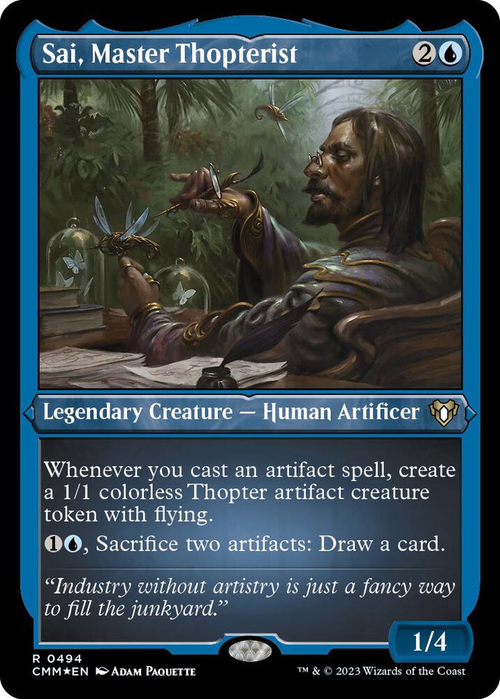 Sai, Master Thopterist (Foil Etched) (494) [Commander Masters]