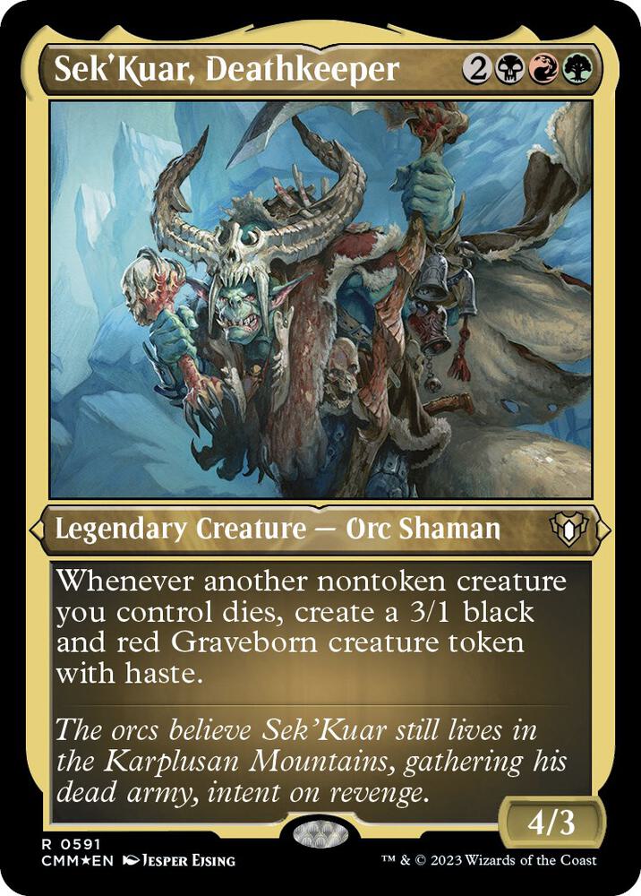 Sek'Kuar, Deathkeeper (Foil Etched) (591) [Commander Masters]