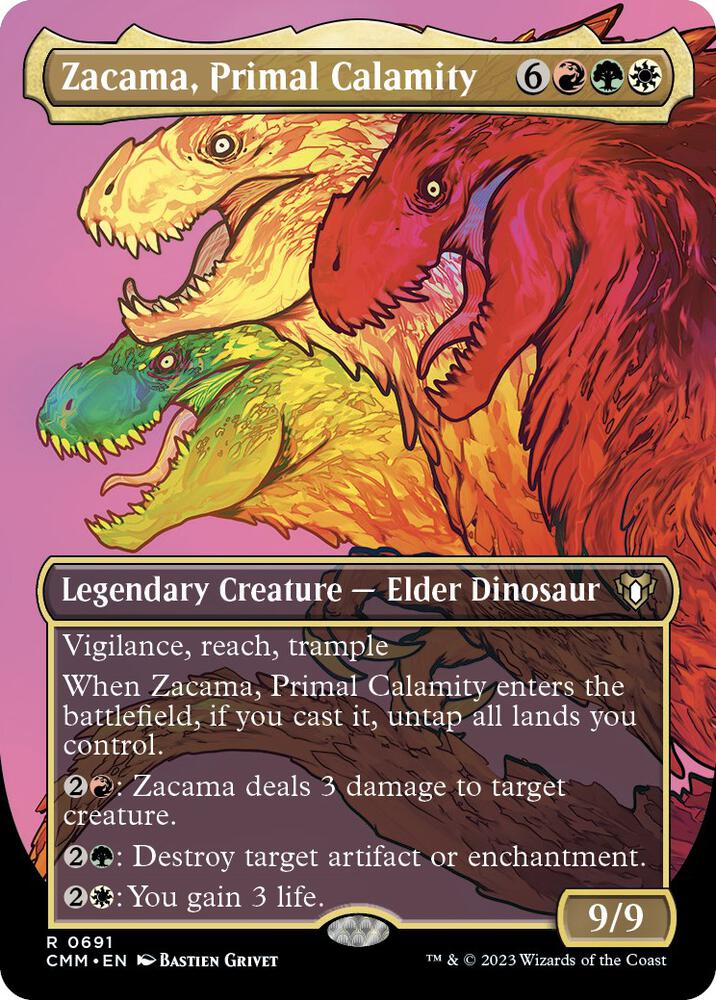 Zacama, Primal Calamity (Borderless) (691) [Commander Masters] [Borderless]