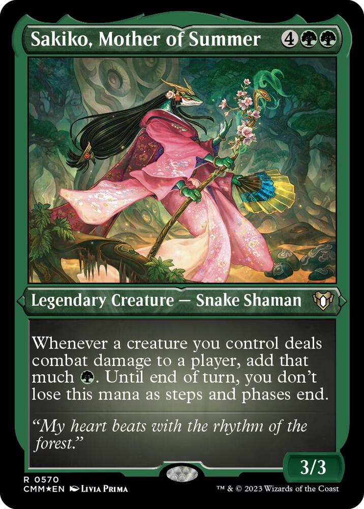 Sakiko, Mother of Summer (Foil Etched) (570) [Commander Masters]