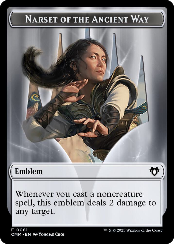 Emblem - Narset of the Ancient Way // Wizard Double-Sided Token (81 // 71) [Commander Masters]