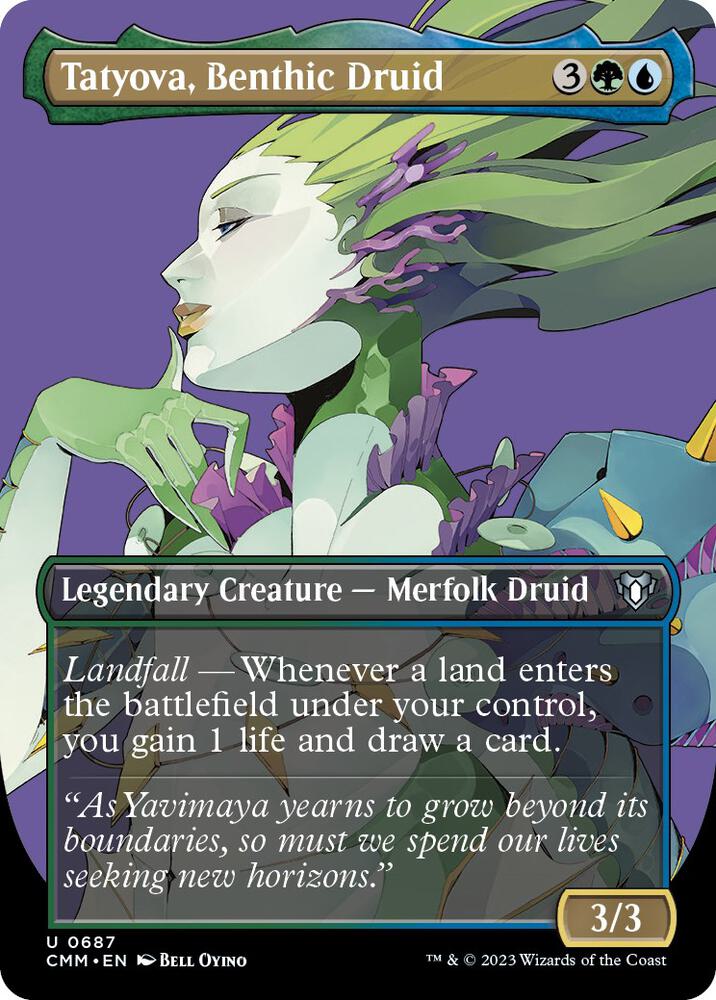Tatyova, Benthic Druid (Borderless) (687) [Commander Masters] [Borderless]