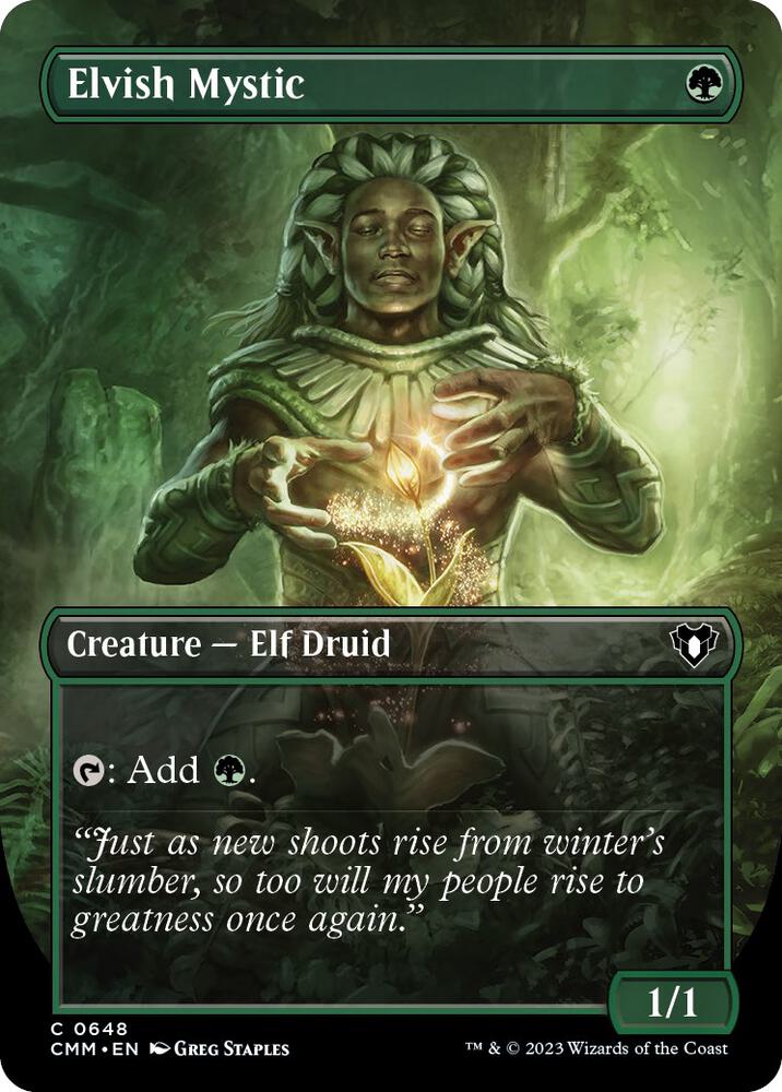 Elvish Mystic (Borderless) (648) [Commander Masters] [Borderless]