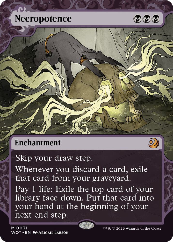 Necropotence (31) [Wilds of Eldraine: Enchanting Tales] [Showcase, Borderless]