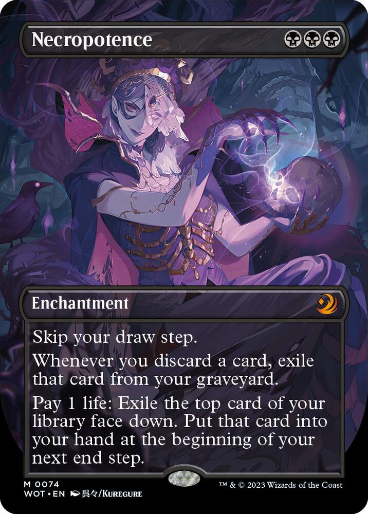 Necropotence (Anime Borderless) (74) [Wilds of Eldraine: Enchanting Tales] [Borderless]