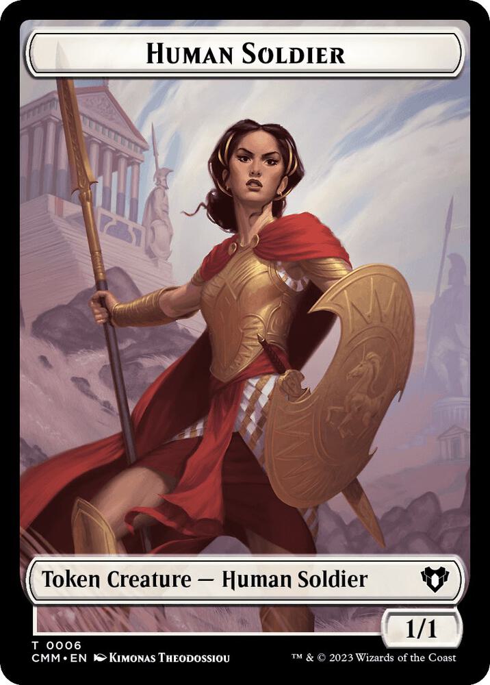 Human Soldier // Emblem - Teferi, Temporal Archmage Double-Sided Token (6 // 53) [Commander Masters]
