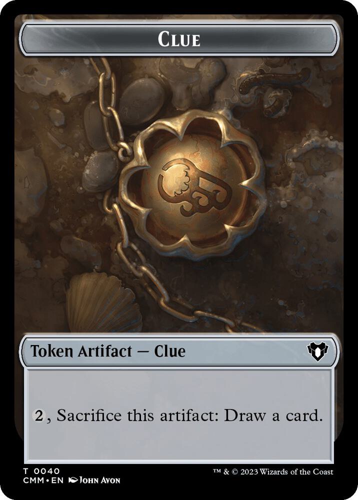 Clue // Dragon (0020) Double-Sided Token (40 // 20) [Commander Masters]