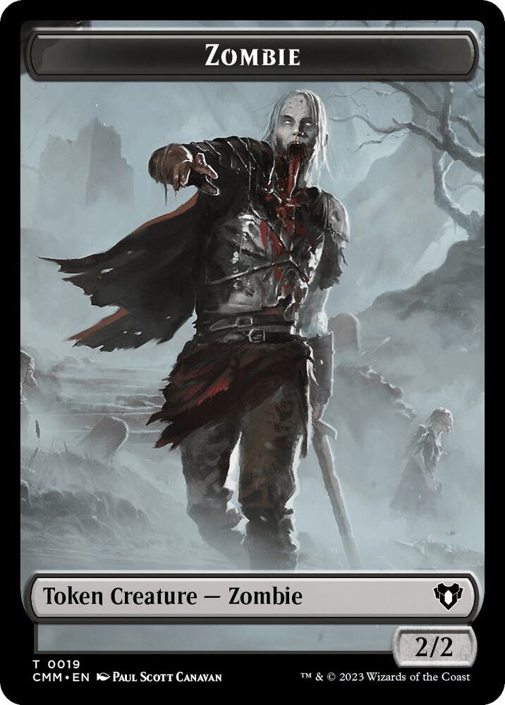 Zombie (0019) // Bird Illusion Double-Sided Token (19 // 11) [Commander Masters]