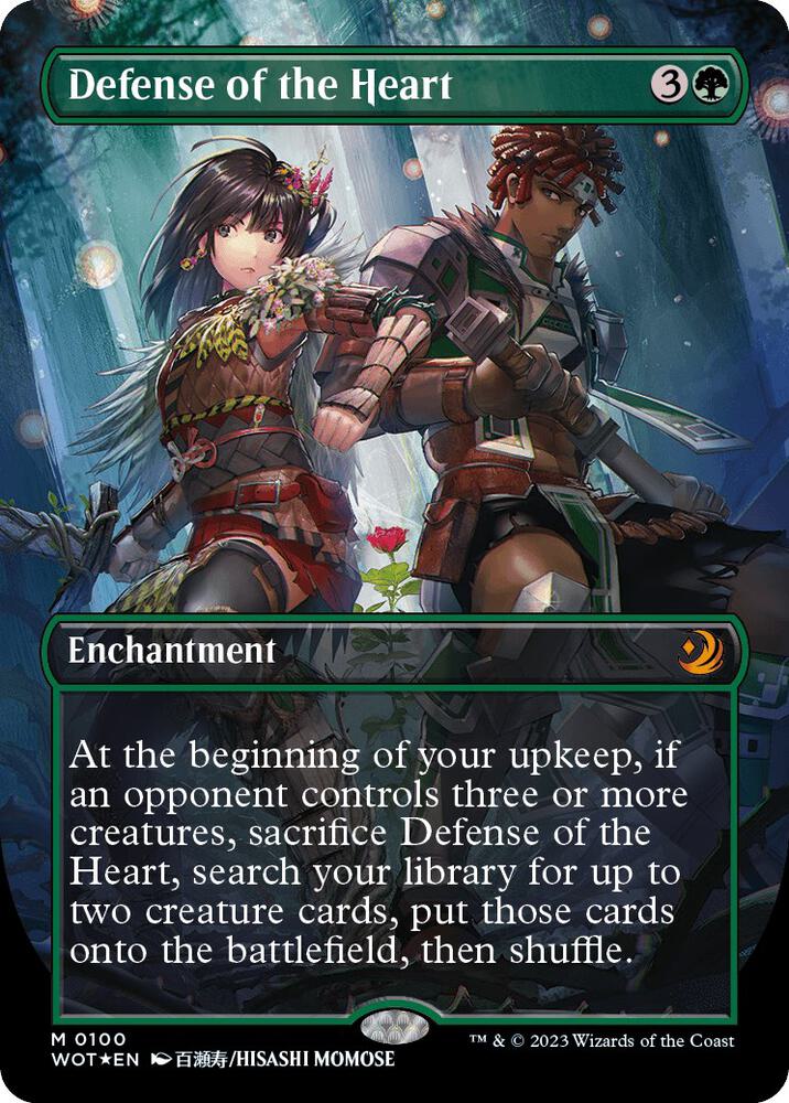 Defense of the Heart (Anime Borderless) (Confetti Foil) (100) [Wilds of Eldraine: Enchanting Tales] [Borderless]
