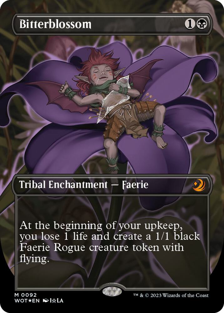 Bitterblossom (Anime Borderless) (Confetti Foil) (92) [Wilds of Eldraine: Enchanting Tales] [Borderless]