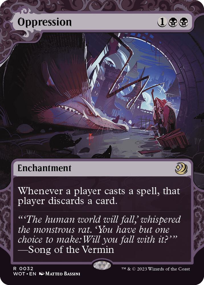 Oppression (32) [Wilds of Eldraine: Enchanting Tales] [Showcase, Borderless]