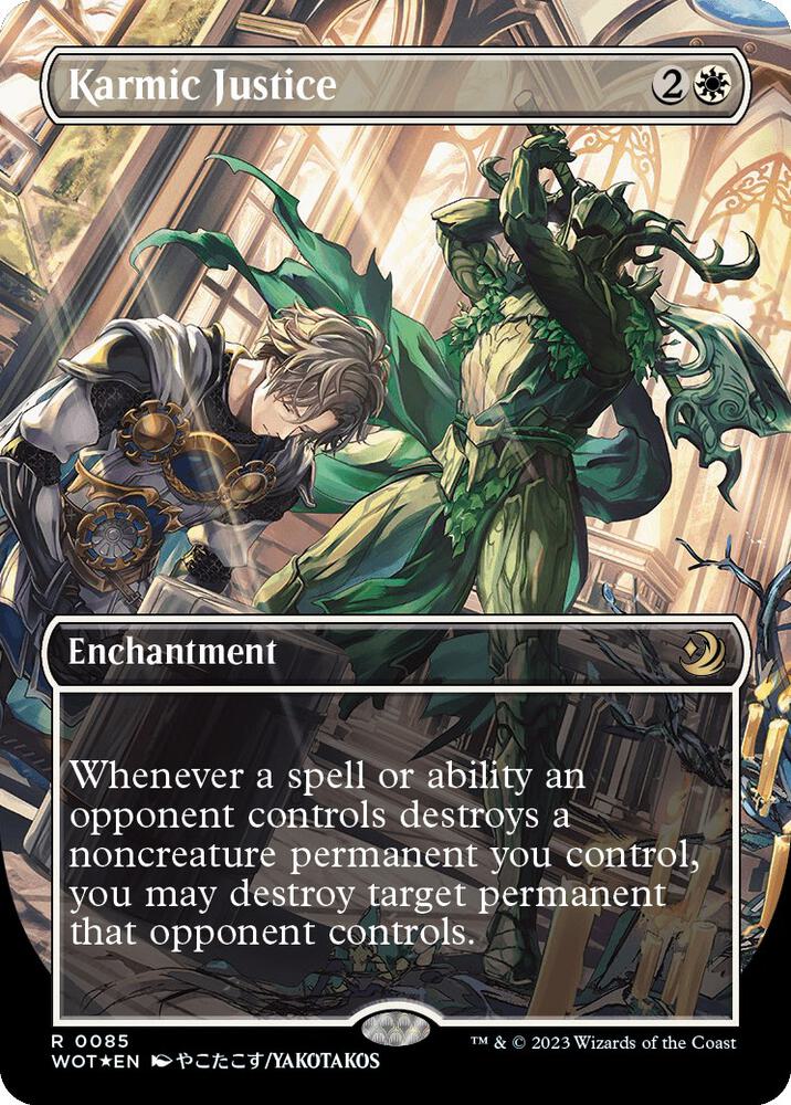 Karmic Justice (Anime Borderless) (Confetti Foil) (85) [Wilds of Eldraine: Enchanting Tales] [Borderless]