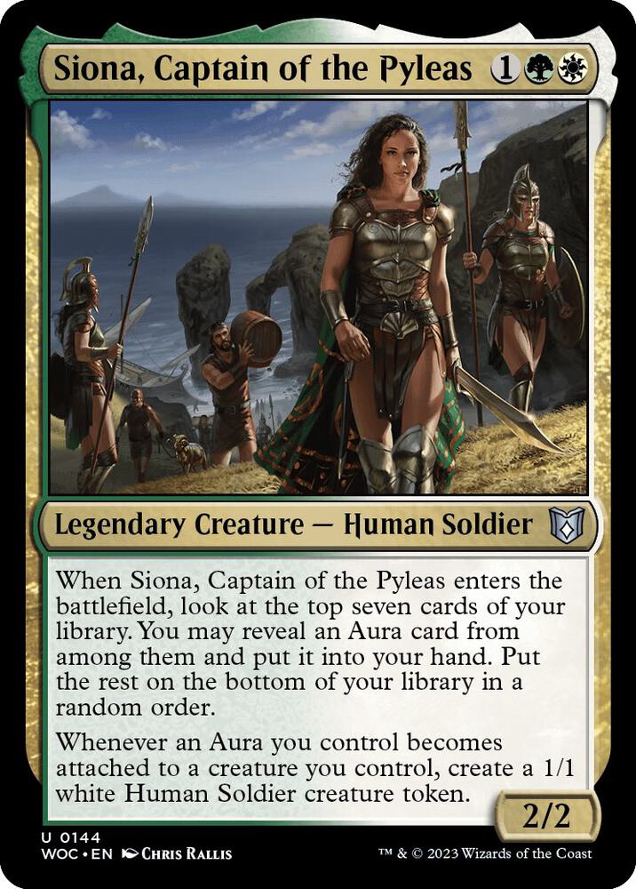 Siona, Captain of the Pyleas (144) [Wilds of Eldraine Commander]