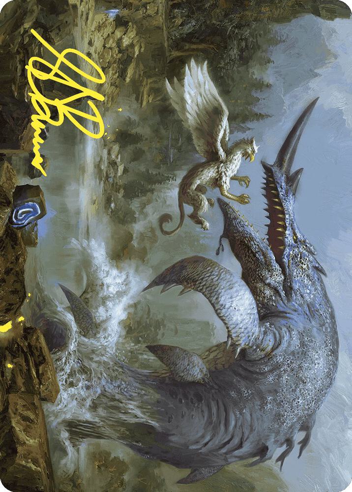 Horned Loch-Whale Art Card (Gold-Stamped Signature) (6) [Wilds of Eldraine Art Series]