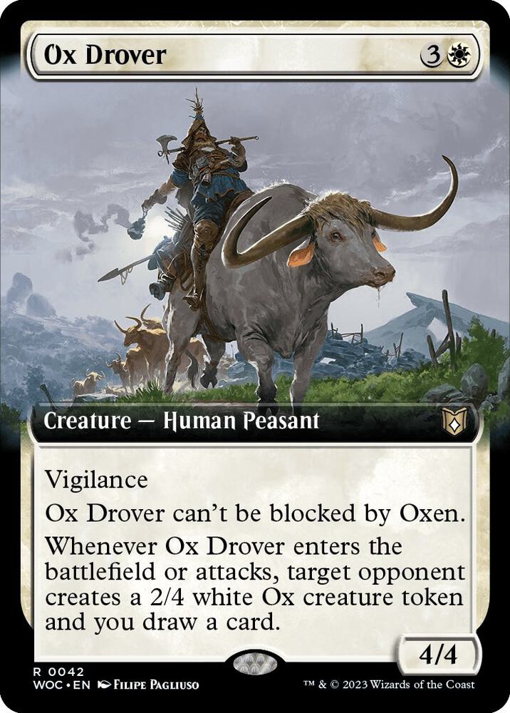 Ox Drover (Extended Art) (42) [Wilds of Eldraine Commander] [Extended Art]