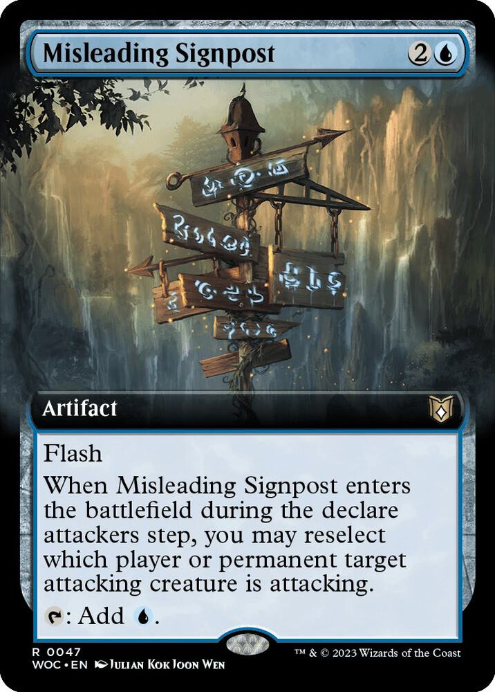 Misleading Signpost (Extended Art) (47) [Wilds of Eldraine Commander] [Extended Art]