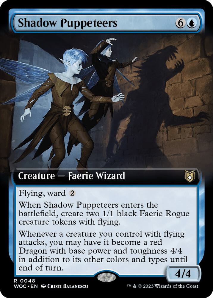 Shadow Puppeteers (Extended Art) (48) [Wilds of Eldraine Commander] [Extended Art]