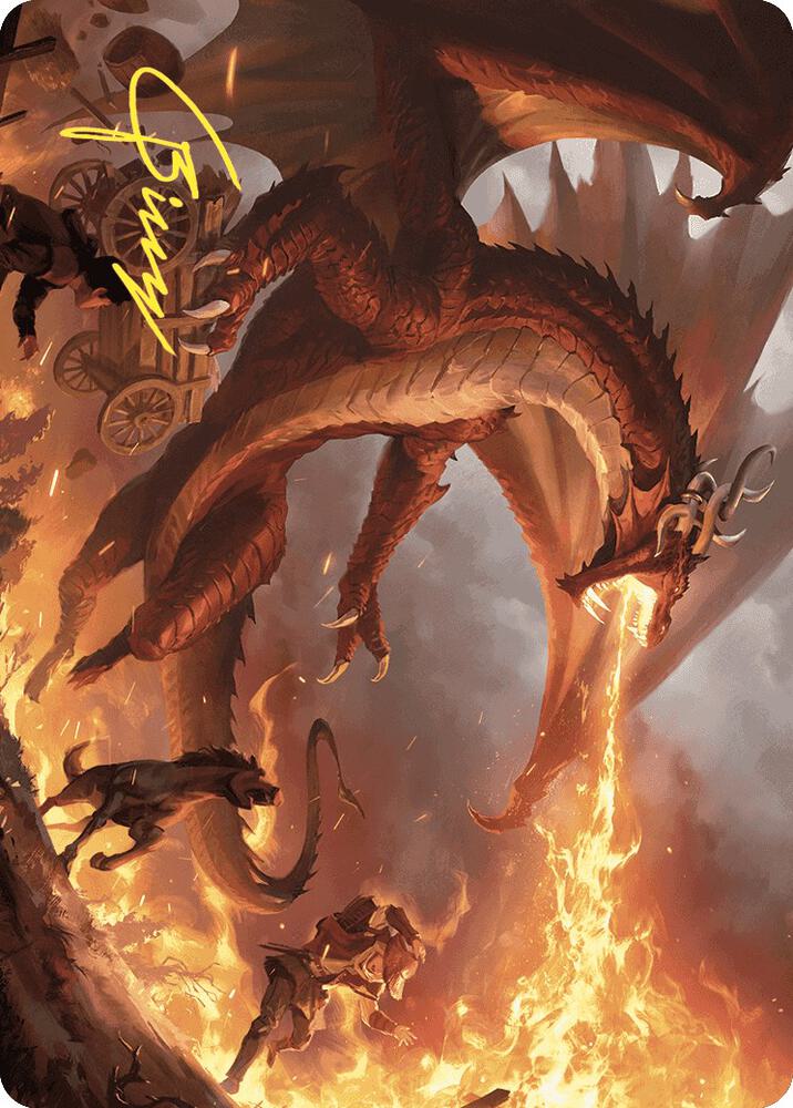 Realm-Scorcher Hellkite Art Card (Gold-Stamped Signature) (19) [Wilds of Eldraine Art Series]