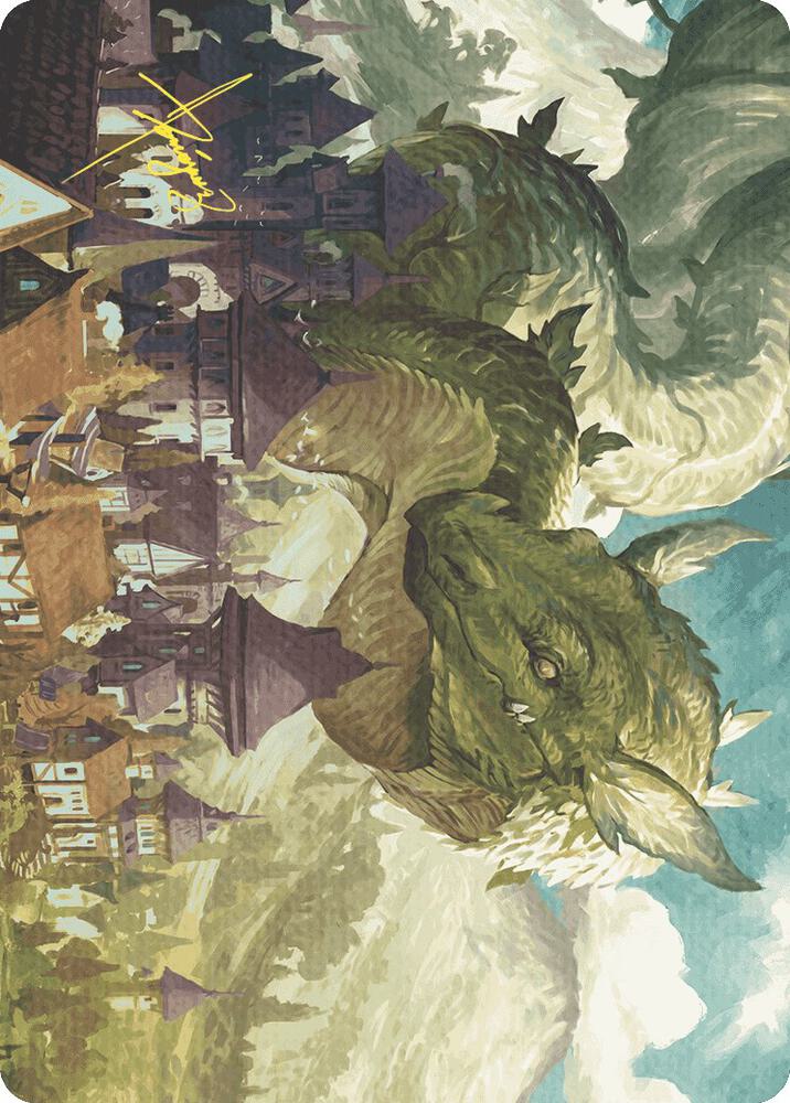 Beanstalk Wurm Art Card (Gold-Stamped Signature) (23) [Wilds of Eldraine Art Series]