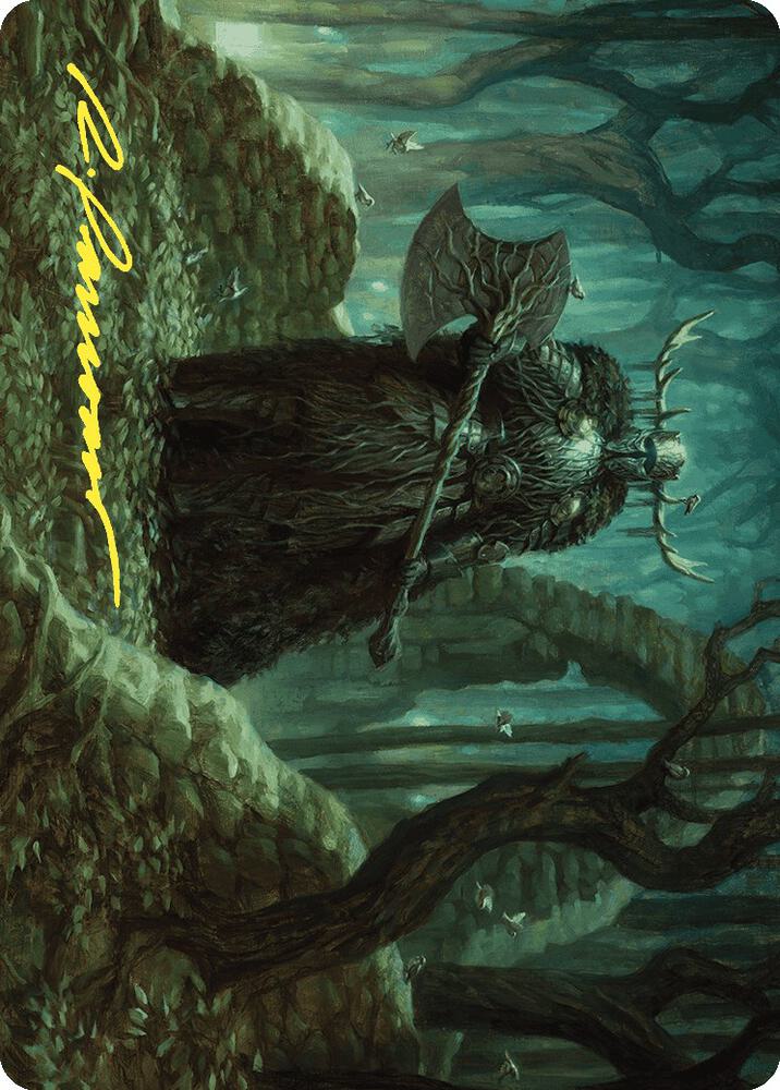 Mosswood Dreadknight Art Card (Gold-Stamped Signature) (40) [Wilds of Eldraine Art Series]