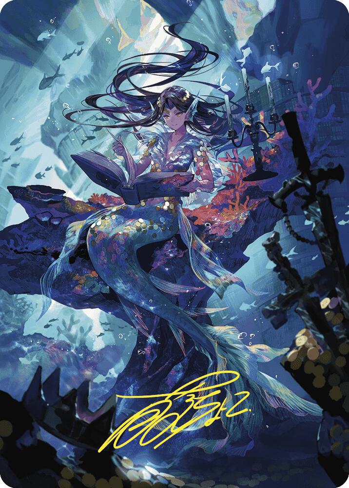 Rhystic Study Art Card (Gold-Stamped Signature) (79) [Wilds of Eldraine Art Series]
