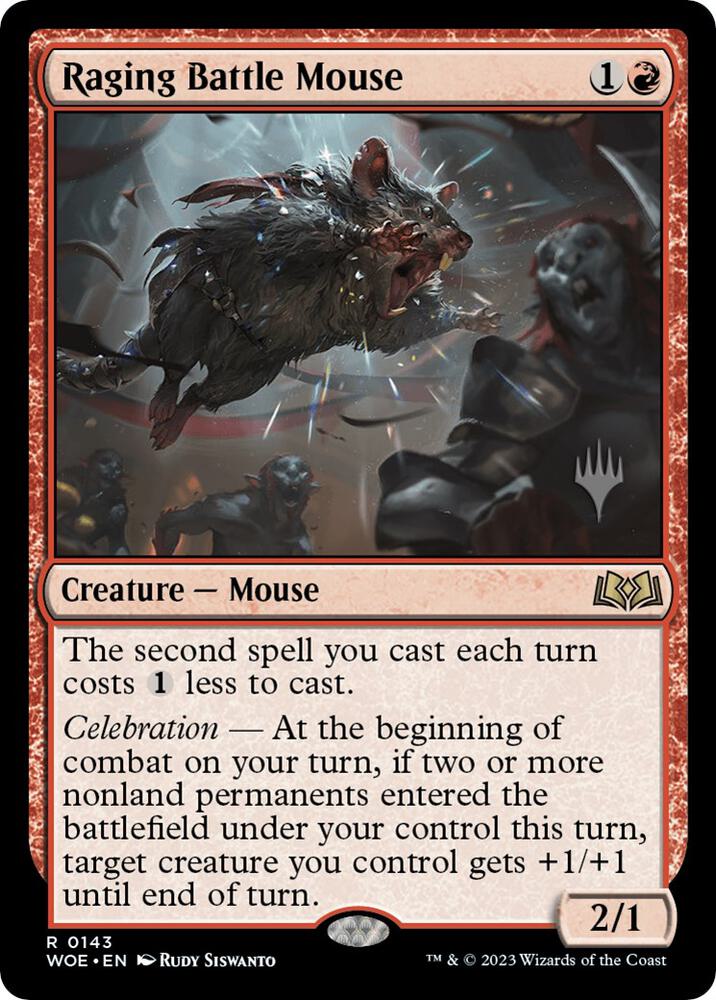 Raging Battle Mouse (143) [Wilds of Eldraine Promos]