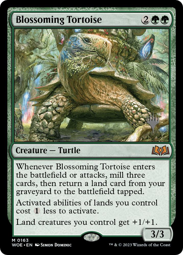 Blossoming Tortoise (163) [Wilds of Eldraine Promos]