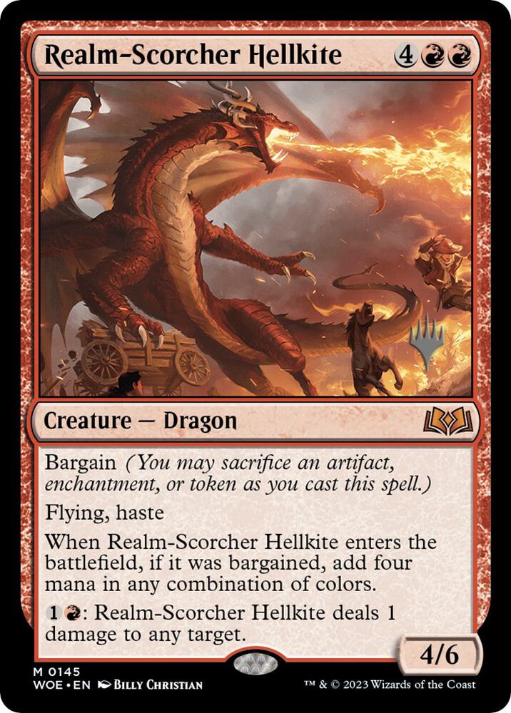 Realm-Scorcher Hellkite (145) [Wilds of Eldraine Promos]