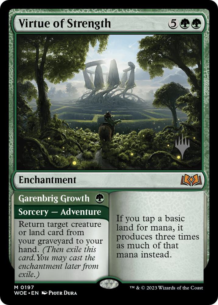 Virtue of Strength (197) [Wilds of Eldraine Promos]