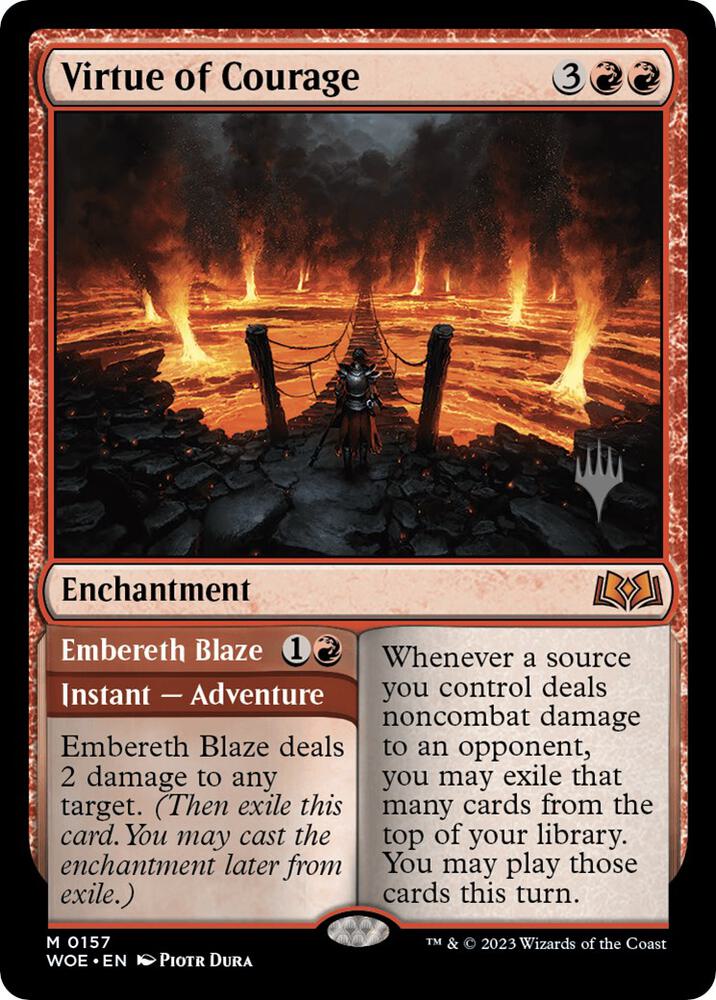 Virtue of Courage (157) [Wilds of Eldraine Promos]