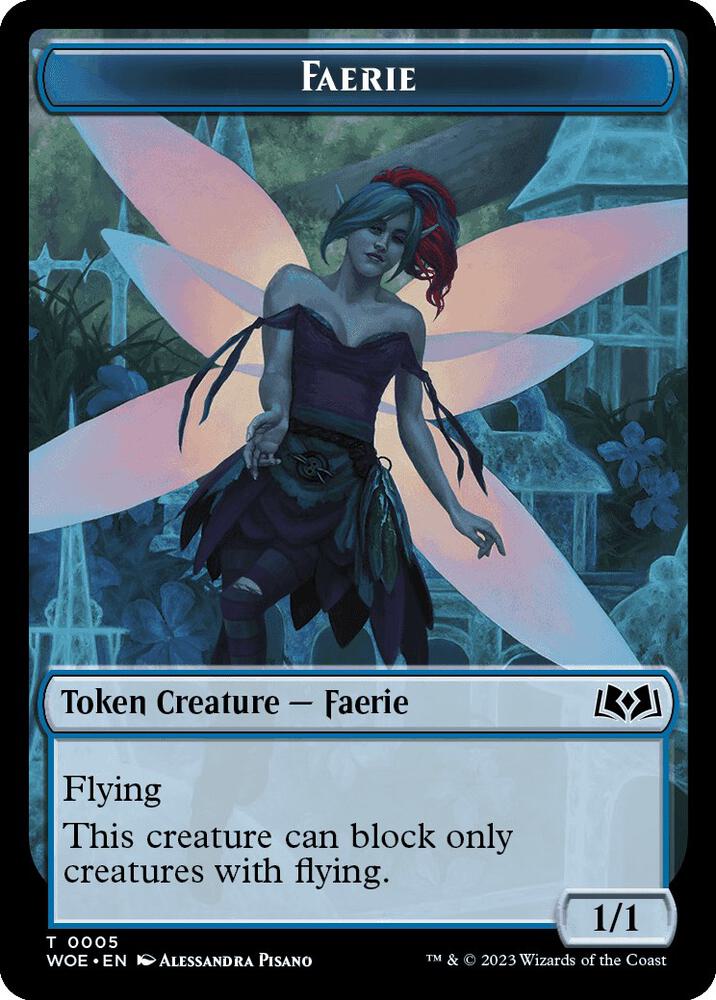 Faerie // Food (0012) Double-Sided Token (5 // 12) [Wilds of Eldraine]
