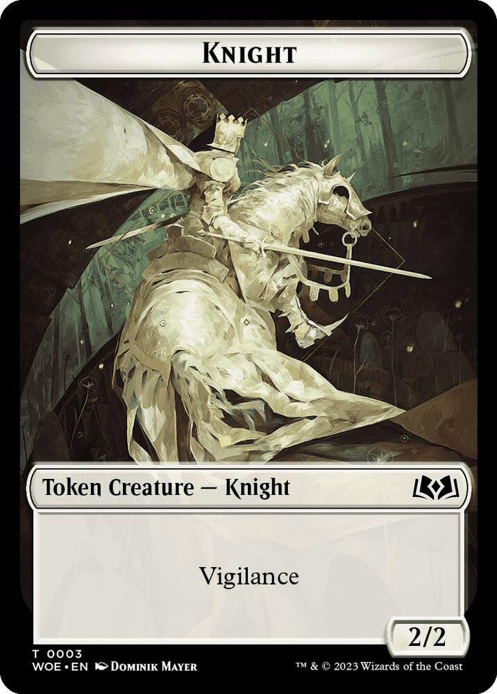 Knight // Food (0011) Double-Sided Token (3 // 11) [Wilds of Eldraine]