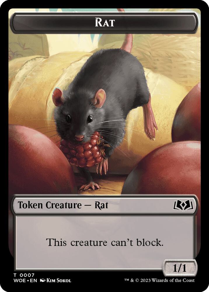 Rat // Food (0010) Double-Sided Token (7 // 10) [Wilds of Eldraine]