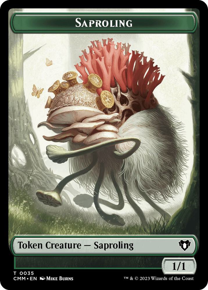 Saproling // Stoneforged Blade Double-Sided Token (35 // 46) [Commander Masters]