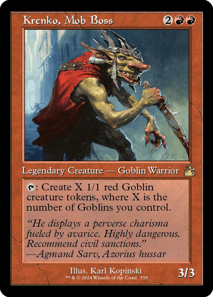 Krenko, Mob Boss (Retro Frame) (335) [Ravnica Remastered]