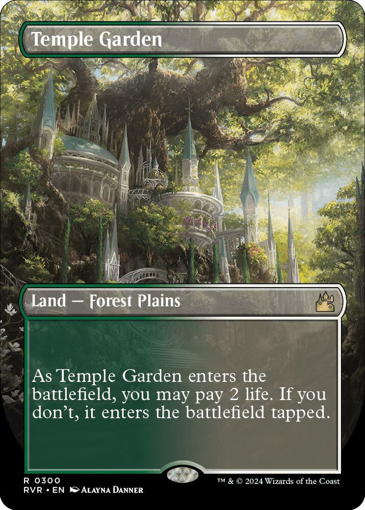 Temple Garden (Borderless) (300) [Ravnica Remastered] [Borderless]